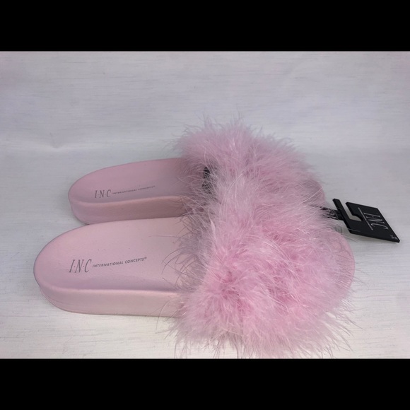 INC - Women’s Slides Feathered Light Pink - Picture 4 of 5